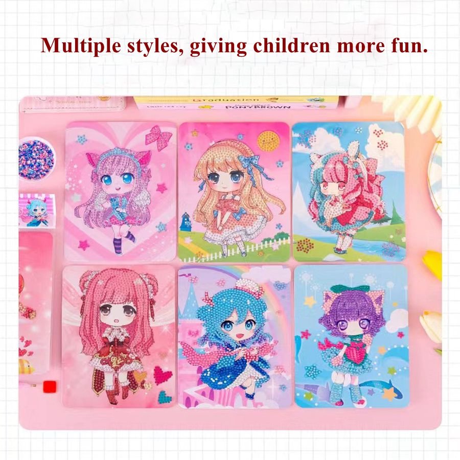 custom design Princess Cartoon Diamond Painting Children Crystal Bright Diamond Stickers Handmade