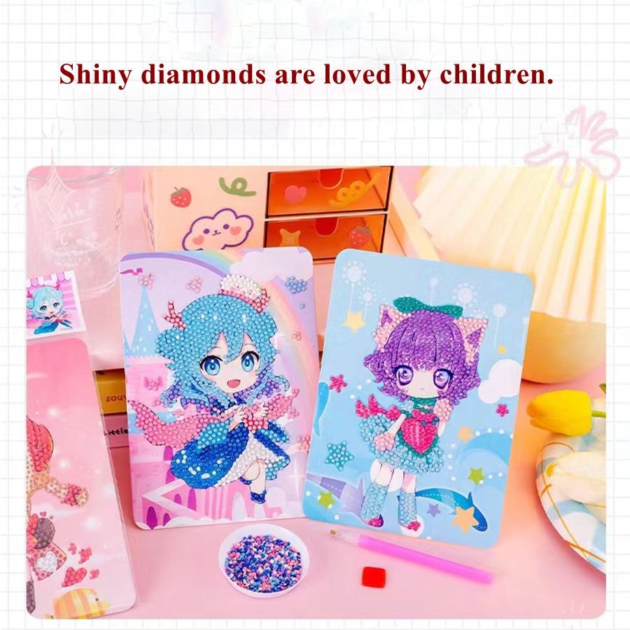 custom design Princess Cartoon Diamond Painting Children Crystal Bright Diamond Stickers Handmade