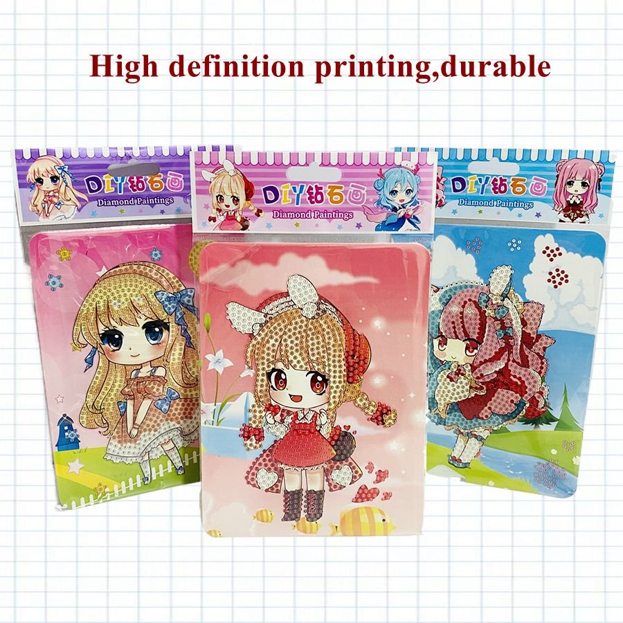 custom design Princess Cartoon Diamond Painting Children Crystal Bright Diamond Stickers Handmade