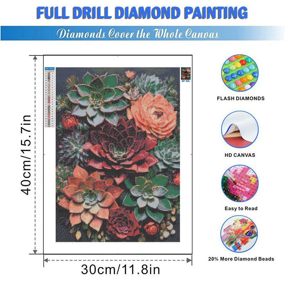 5d Diamond Painting Diy 5D Diamond Embroidery Yellow and Green Succulent Plants Abstract Pattern Mosaic Cross Stitch Home Decor