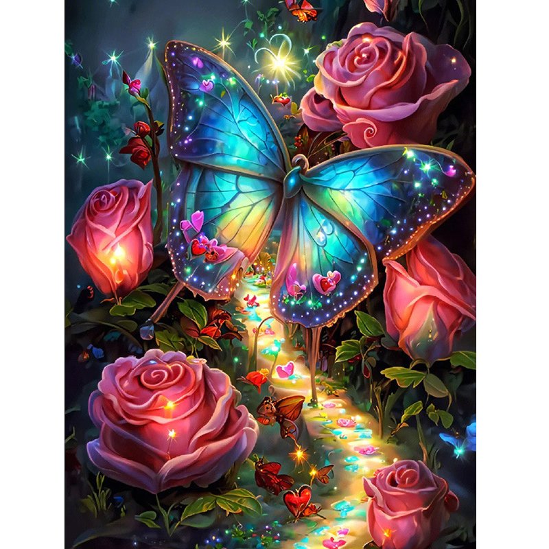 5D DIY Butterfly Diamond Art Painting Acrylic Diamond Drill Painting Ouyu Wall Decor Diamond Picture Custom Painting