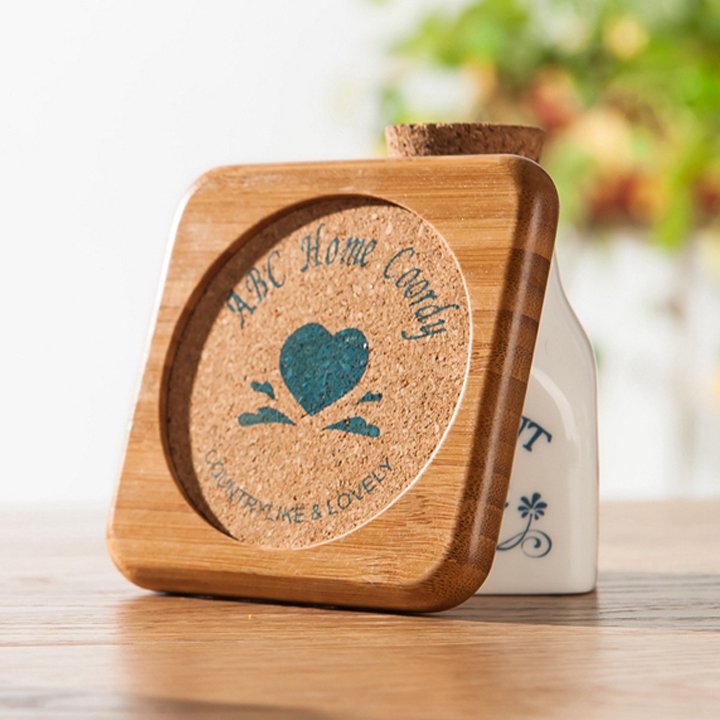 Wholesale Custom Acacia Cork Bamboo Walnut Wooden Coaster Beech Coaster for Coffee Cup