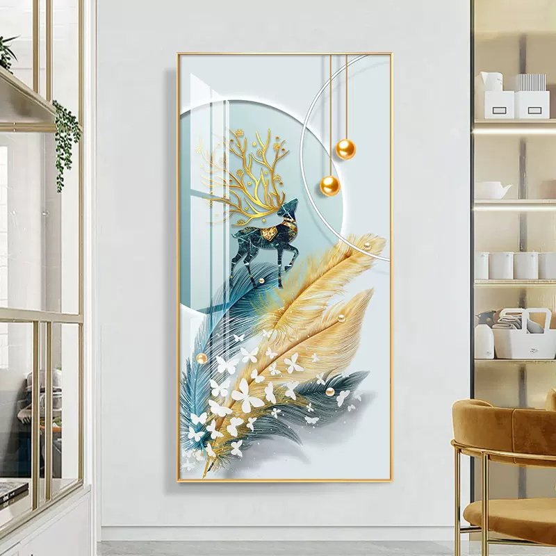 Custom Home Decor Glass Hanging Painting Modern Flower Landscape Artwork Canvas Crystal Porcelain Painting
