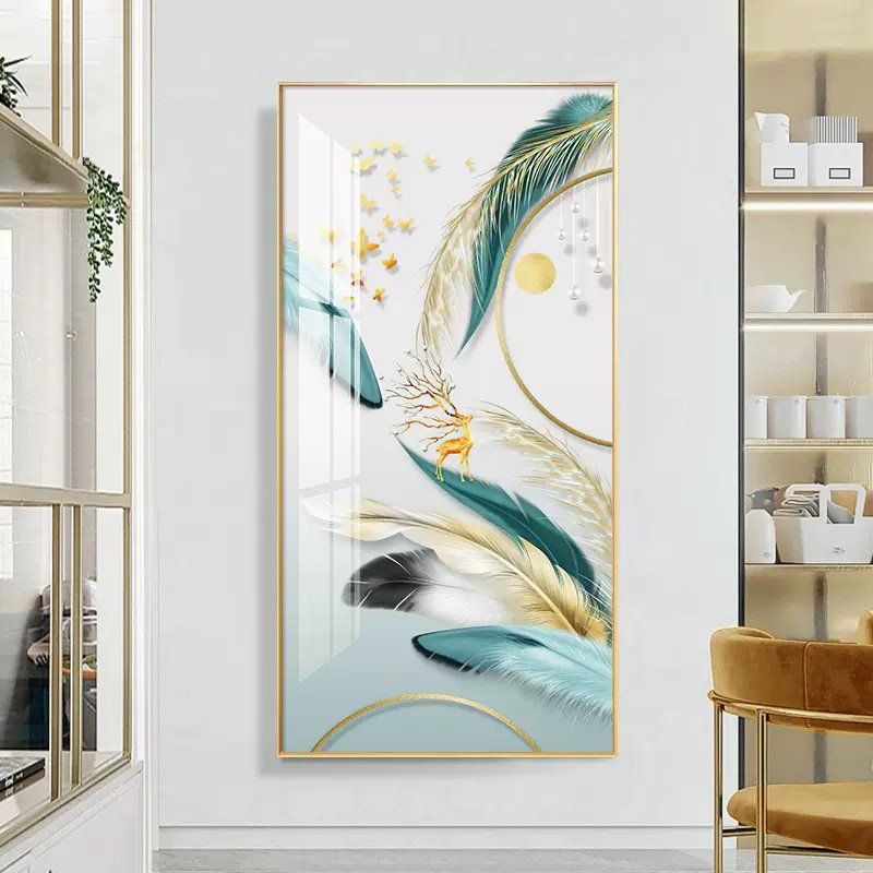Custom Home Decor Glass Hanging Painting Modern Flower Landscape Artwork Canvas Crystal Porcelain Painting