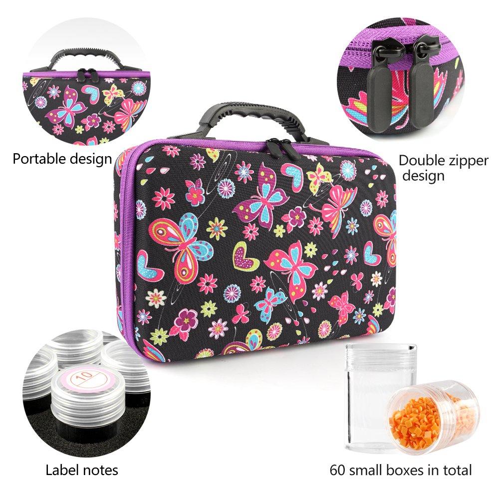 Factory Wholesale New Storage Bag 60 Bottles Diamond Painting Tools Zipper Bag Diamond Painting Accessories Colored Canvas 15ml