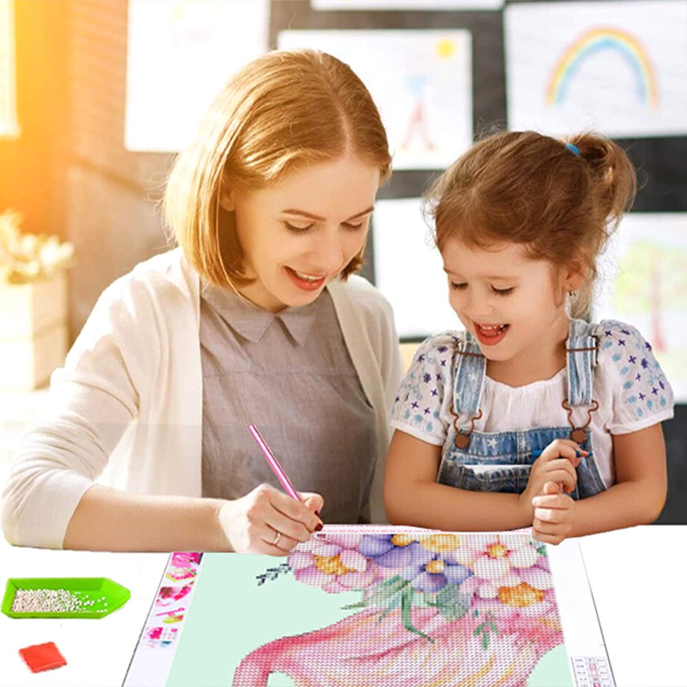 5D Full Drill Crystal Diamond Painting by Numbers Flower Picture Dots Art Easy Adult Puzzles Craft Kit Cross Stitch Supplies