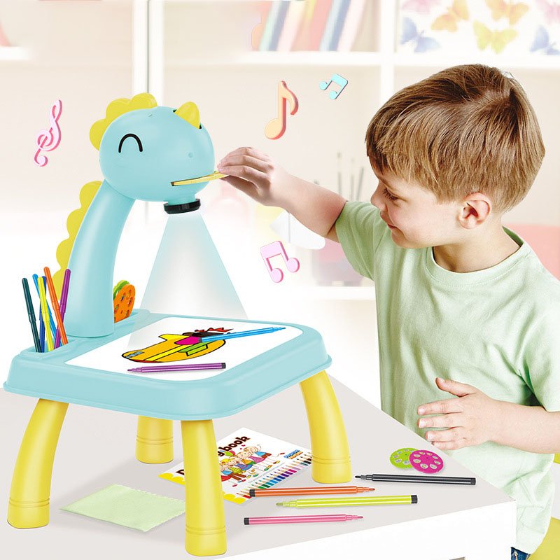 3 In 1 Children Led Projector Kids Painting Board Desk Arts And Crafts DIY Projection Drawing Board