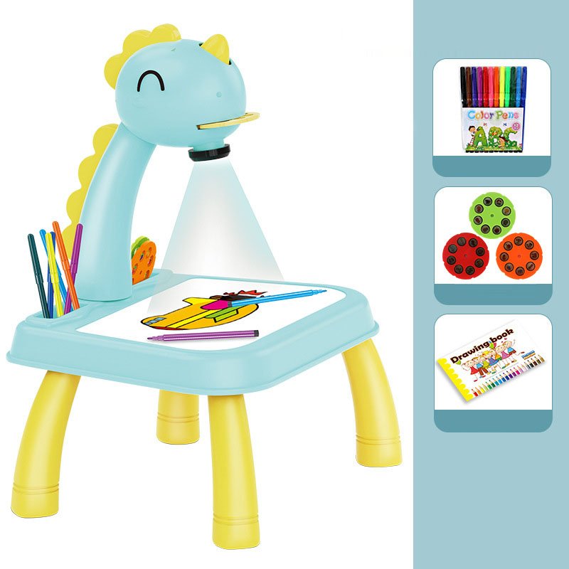 3 In 1 Children Led Projector Kids Painting Board Desk Arts And Crafts DIY Projection Drawing Board