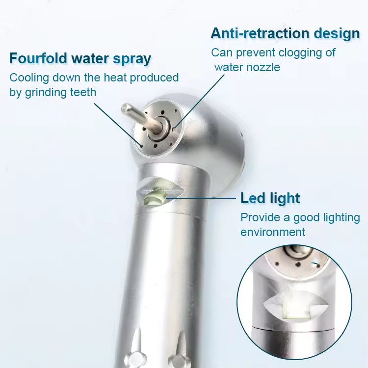 High-speed Dental Handpiece Construction Electric Turbine Power Source with Shadowless Design Metal and Steel New Release CE