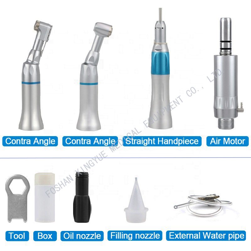 Dental Low Speed Handpiece 1:1External Channel Push Button Straight Contra Angle Air motor Turbine Dental Low Speed Handpiece