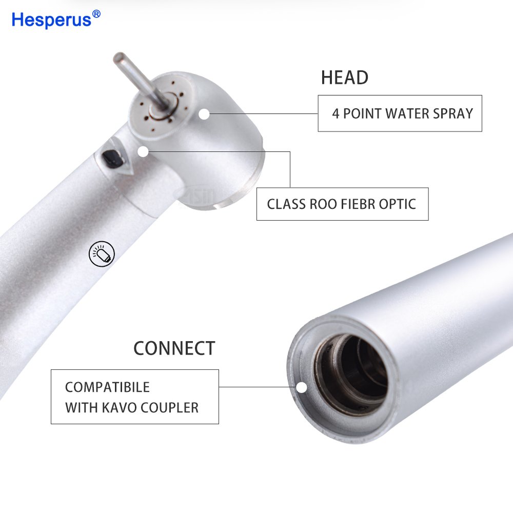 Dental torque mini 45 degree Dental High Speed Fiber Optic LED Turbine Handpiece For KV Coupler 6 Holes Dental Material Tools