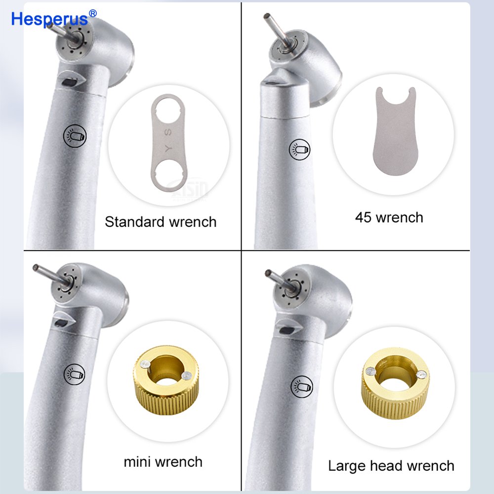 Dental torque mini 45 degree Dental High Speed Fiber Optic LED Turbine Handpiece For KV Coupler 6 Holes Dental Material Tools