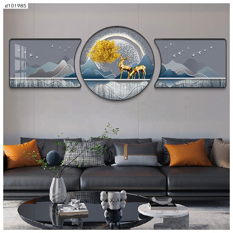 art work painting living room wall decoration canvas large size set diamonds crystal porcelain painting other metal wall art