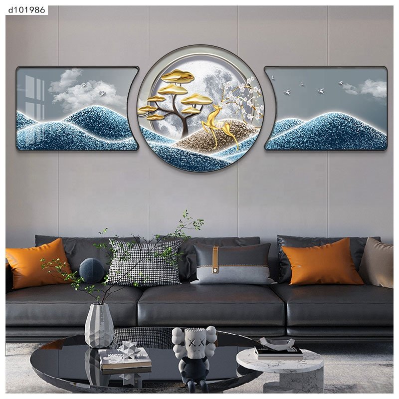 art work painting living room wall decoration canvas large size set diamonds crystal porcelain painting other metal wall art