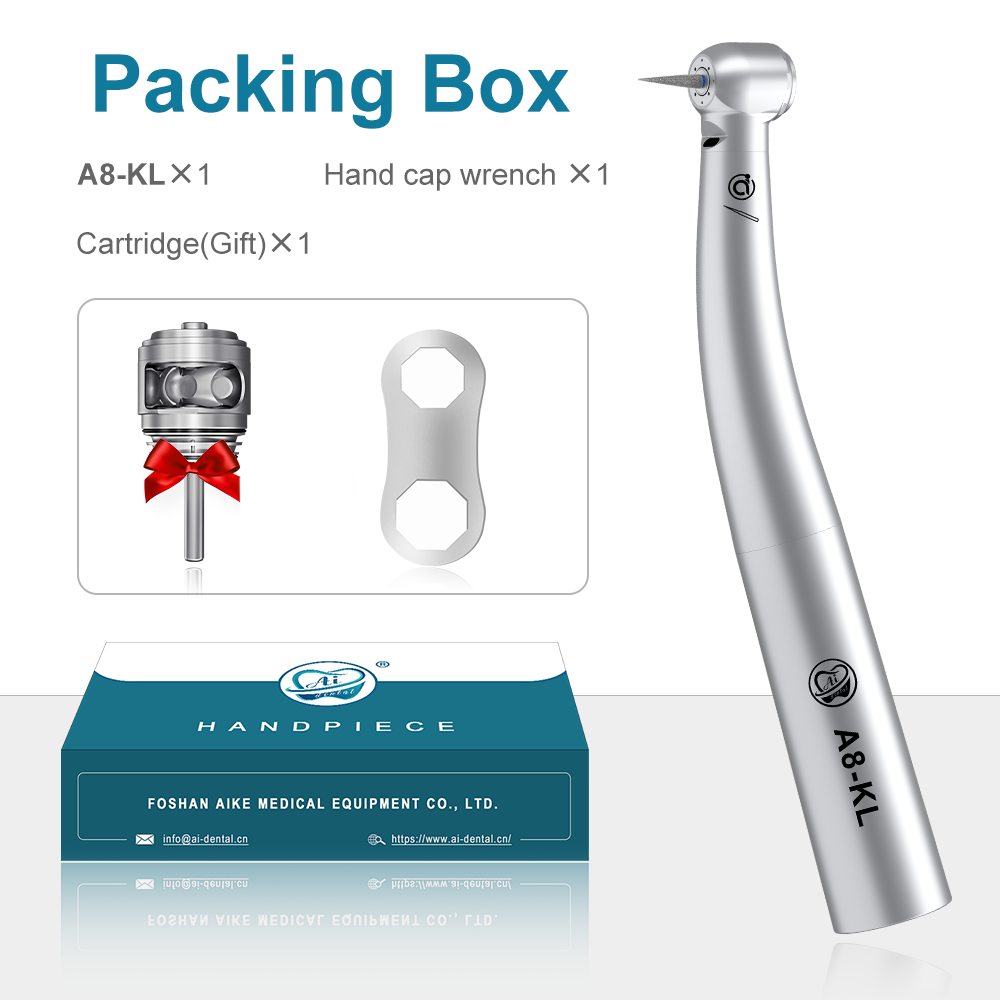 AI DENTAL AiKO Series A8-KL Dental Air Turbine High Speed Handpiece Optic Mini Head K-Coupler Inner Water Spray Dentist Supplies