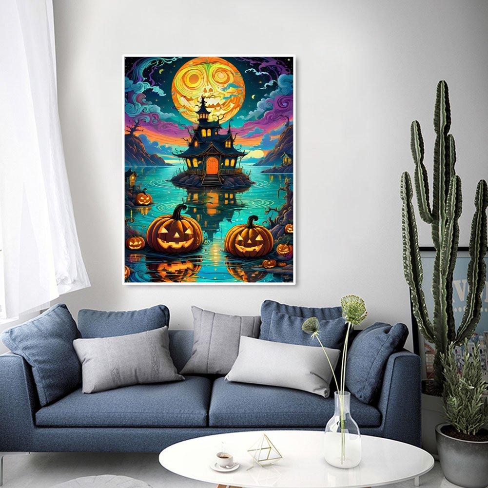 Halloween Diamond Art Painting Pumpkin5D Diamond Painting DIY Full Drill Wall Art Home Decor Custom Own Picture Paint Wholesale