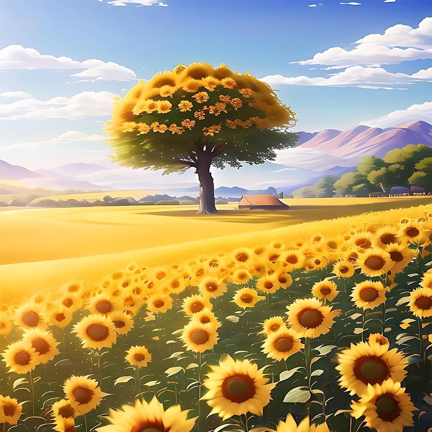 Cross border bedroom decoration painting sunflower painting plant flower DIY 5D Diamond wholesale painting and wall arts