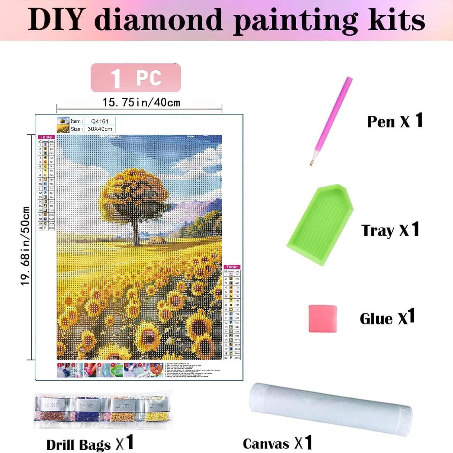 Cross border bedroom decoration painting sunflower painting plant flower DIY 5D Diamond wholesale painting and wall arts