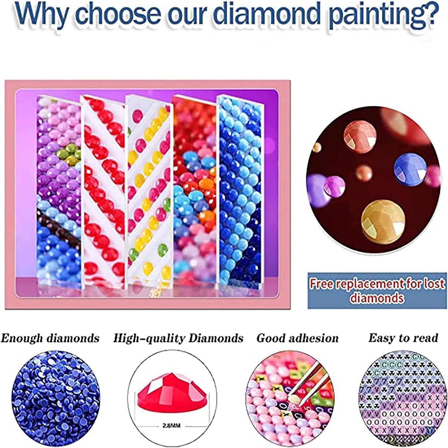 Small fresh flower diamond painting light blue flower diamond painting high-end green plant diamond painting 20*20cm