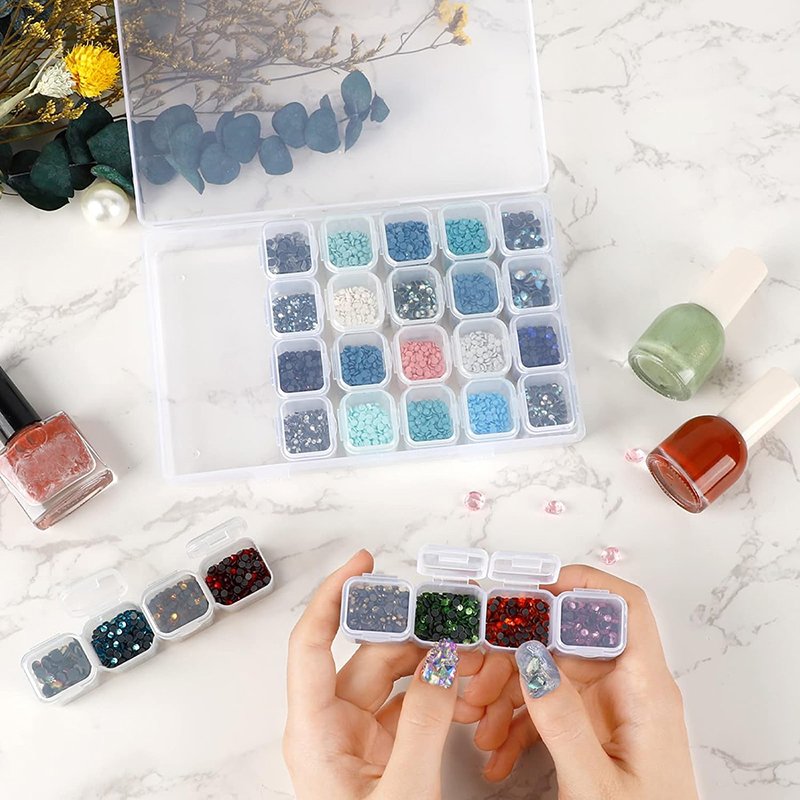 28 Grid Jewelry Storage Box Detachable Transparent Pill DIY Process Diamond Painting Rice Beads Storage Box
