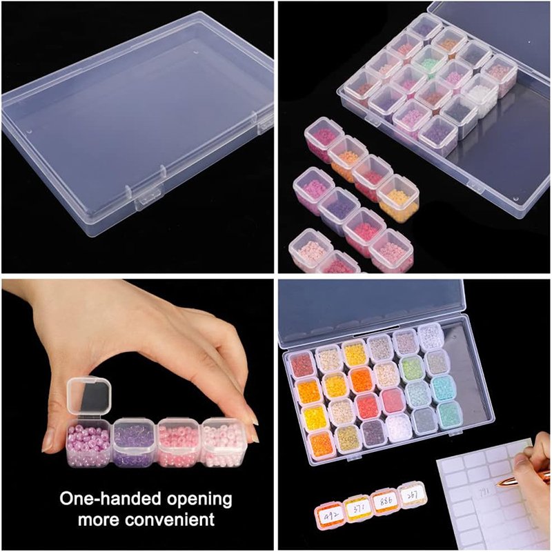 28 Grid Jewelry Storage Box Detachable Transparent Pill DIY Process Diamond Painting Rice Beads Storage Box