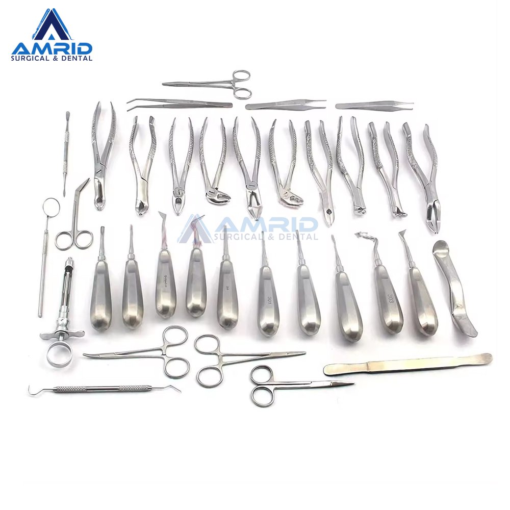 32 PCS Dental Instruments Set Orthodontic Extracting Elevators Forceps Instrument Premium Oral Dental Instruments Set