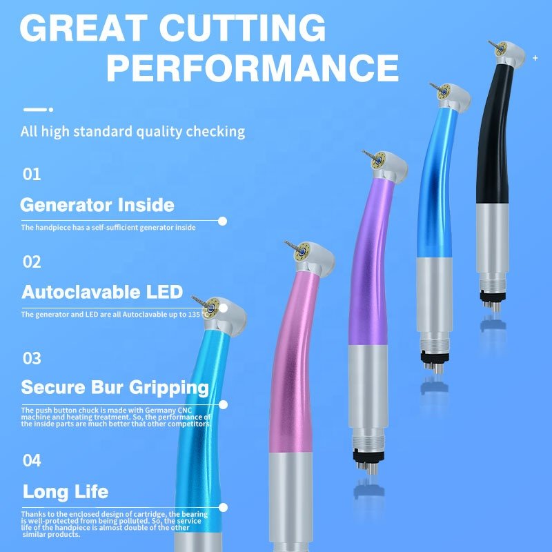 handpiece with generator led dental turbine high speed handpiece 2/4 holes