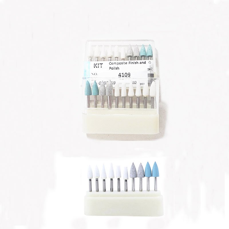 "Dental Drills Composite Finish and Polish Kit FG 4109 Polishing Silicone Rubber Stone Burs Set for High Speed Handpiece"