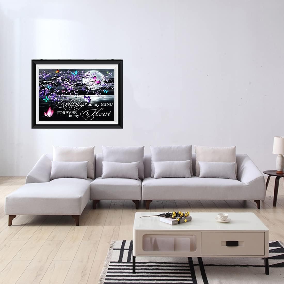 Adult Diamond Painting Set DIY 5D Round Diamond Butterfly Flower Diamond Art Suitable for Family Leisure and Wall Decoration