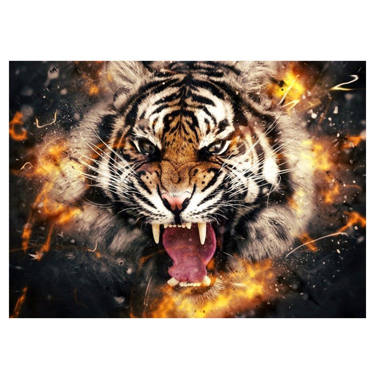 Modern fashion canvas art 5D custom diamond painting Animal Tiger DIAMOND art painting