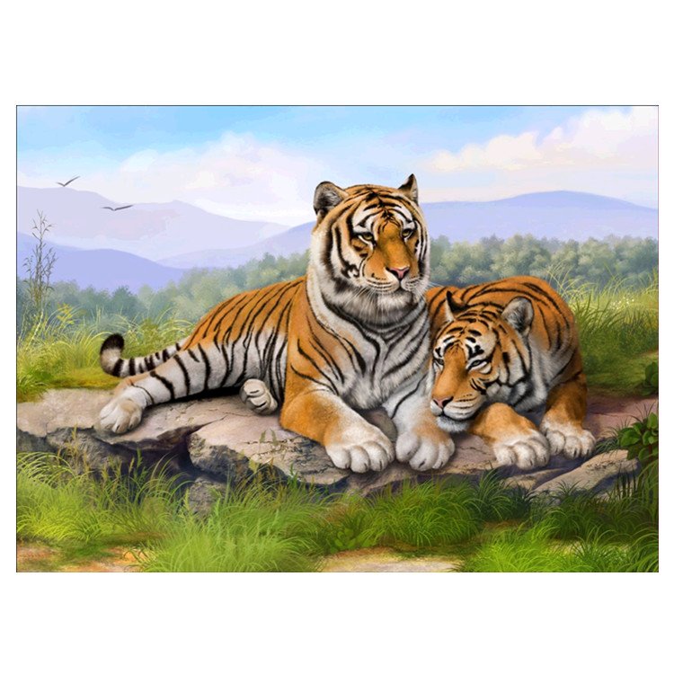 Modern fashion canvas art 5D custom diamond painting Animal Tiger DIAMOND art painting