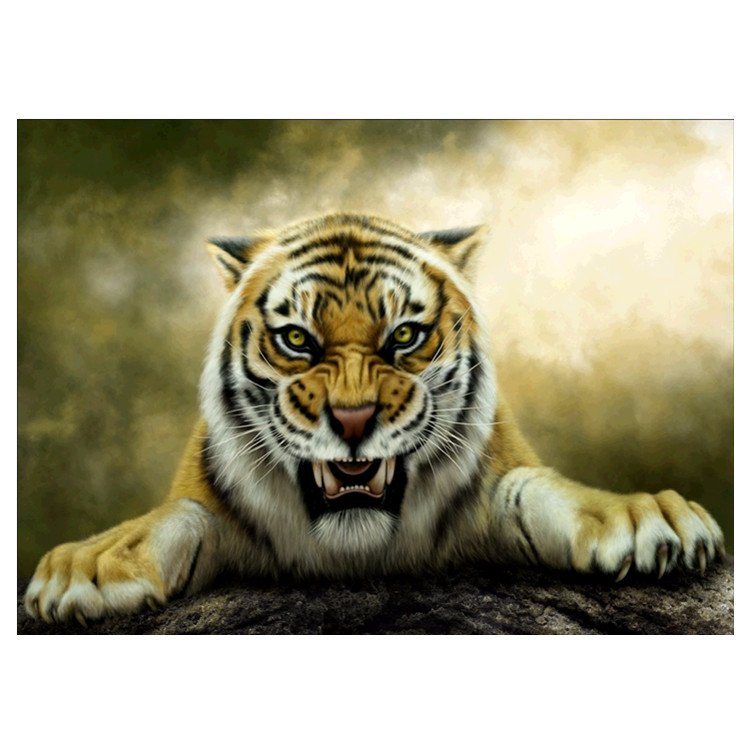 Modern fashion canvas art 5D custom diamond painting Animal Tiger DIAMOND art painting