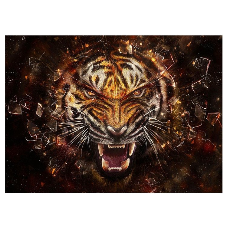 Modern fashion canvas art 5D custom diamond painting Animal Tiger DIAMOND art painting