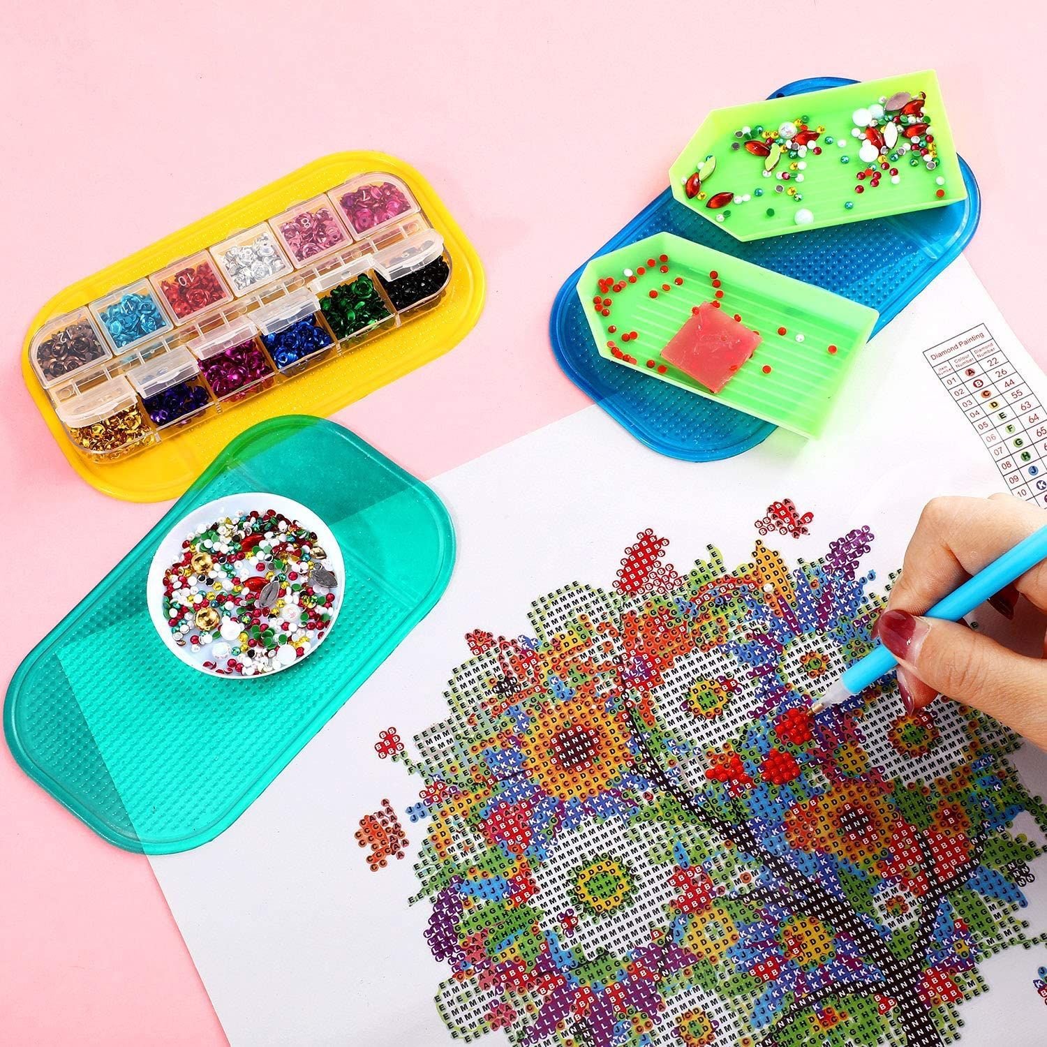 Anti-slip Sticky Mat For 5d Diamond Painting Point Drill Tray Fixing Diy Diamond Embroidery Accessories Soft Silicone Pad