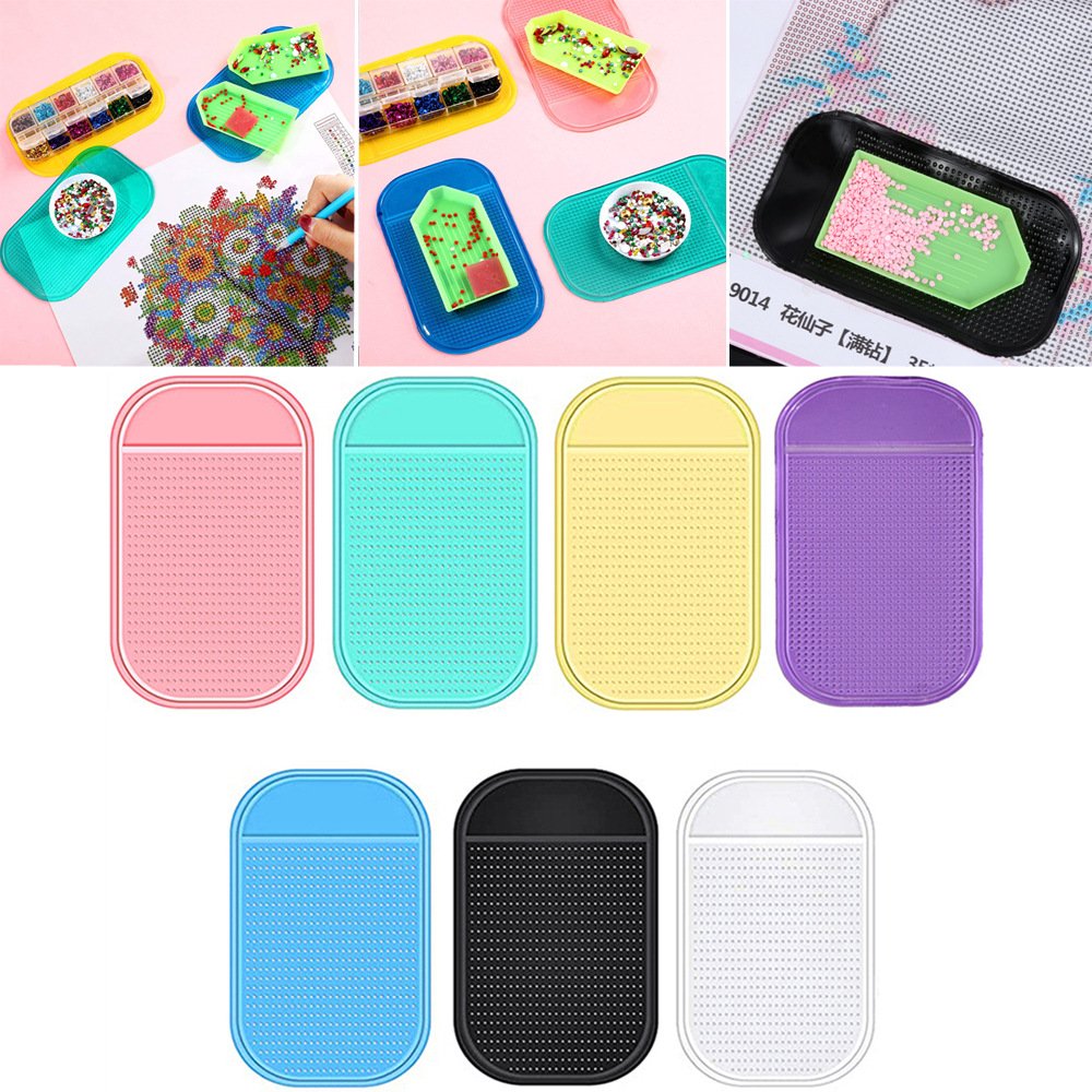Anti-slip Sticky Mat For 5d Diamond Painting Point Drill Tray Fixing Diy Diamond Embroidery Accessories Soft Silicone Pad