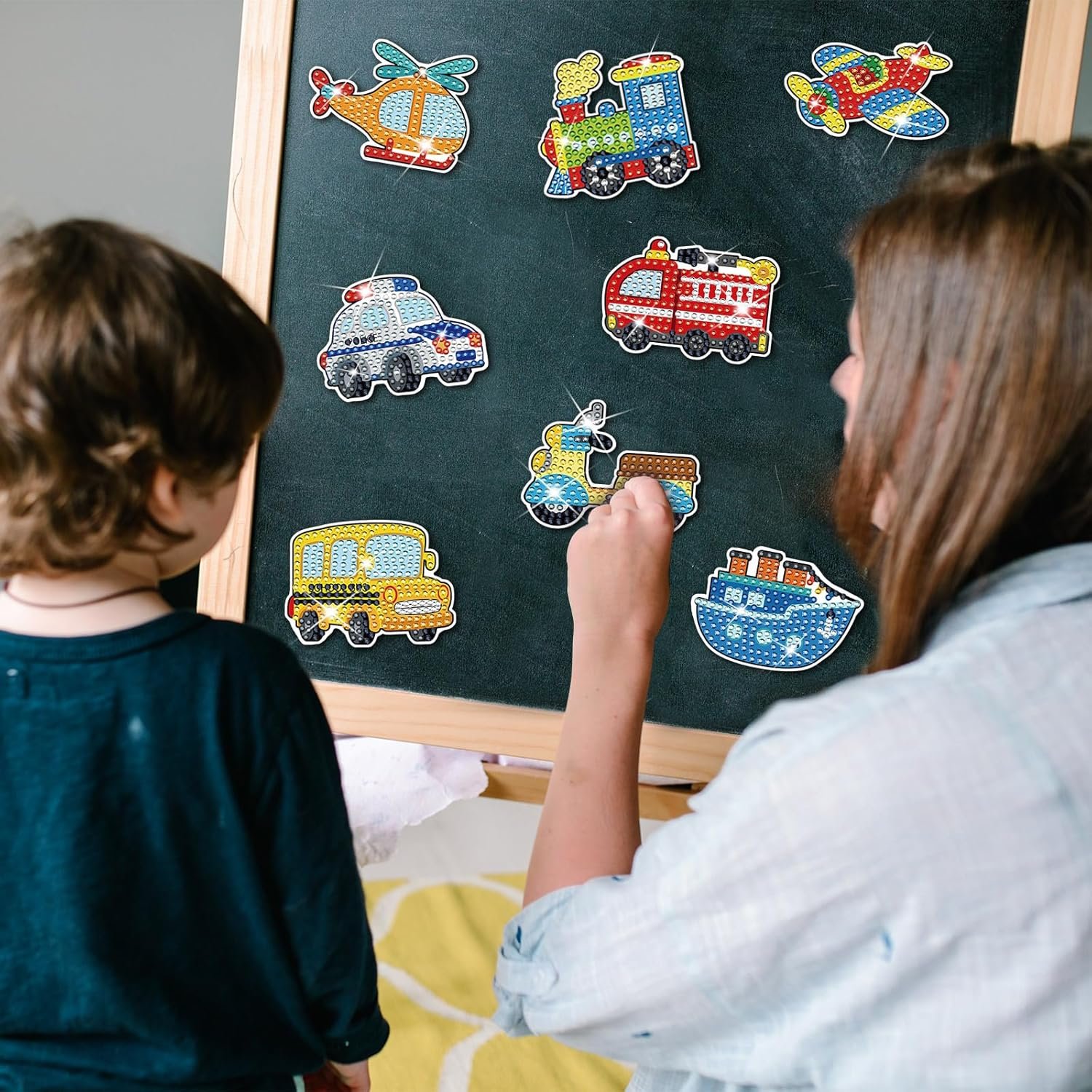 Diy Kids Wall Sticker 5D Diamond Painting Stickers Educational Toy Animal Gem Sticker