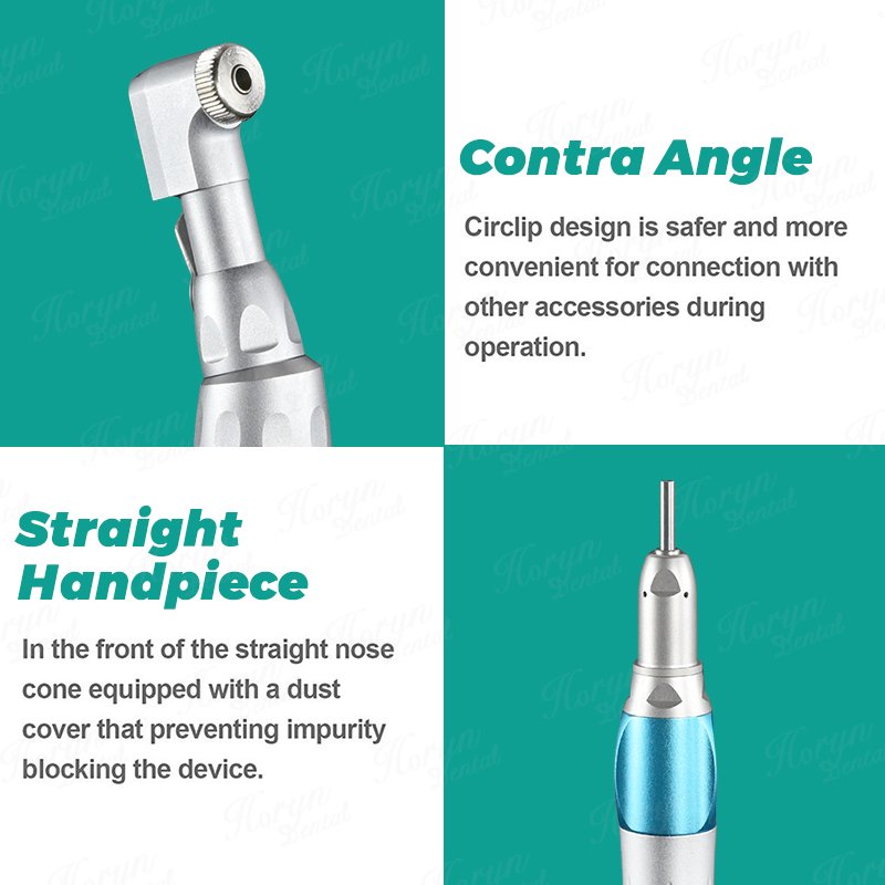 1 Set Dental Low Slow Speed Handpiece Latch 2.35MM Contra Angle/Straight/Air Motor 2/4 Holes Handpiece E-type Kit