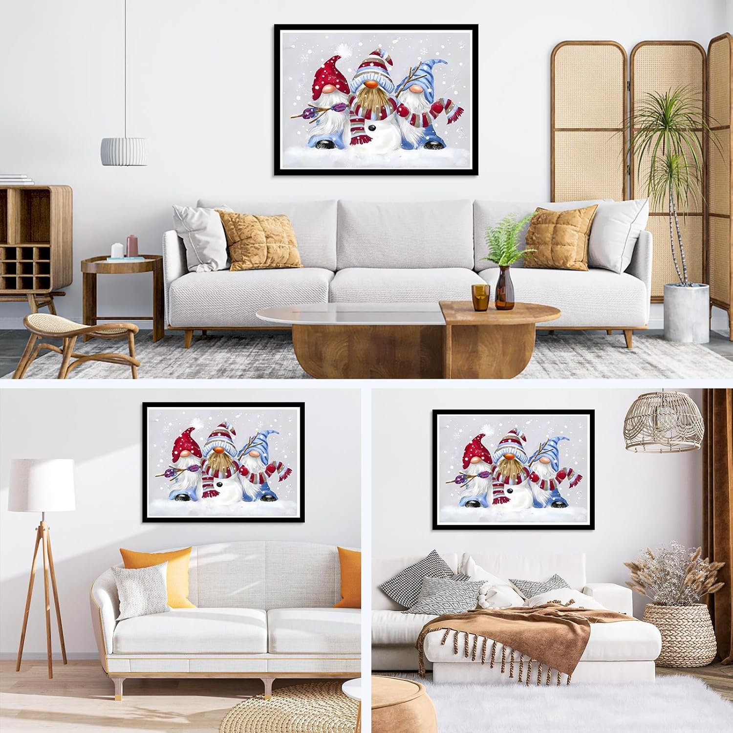 LS 5D diy diamond painting kit christmas velvet flocking canvas diamond dot painting goblin paintings wall art home decor