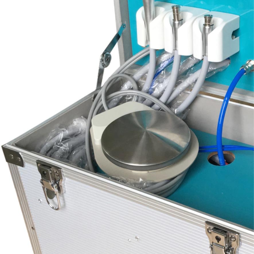 Dental Portable Unit Portable Mobile Treatment Box Dentistry Clinic Turbine Unit Machine Air Compressor Suction System Equipment