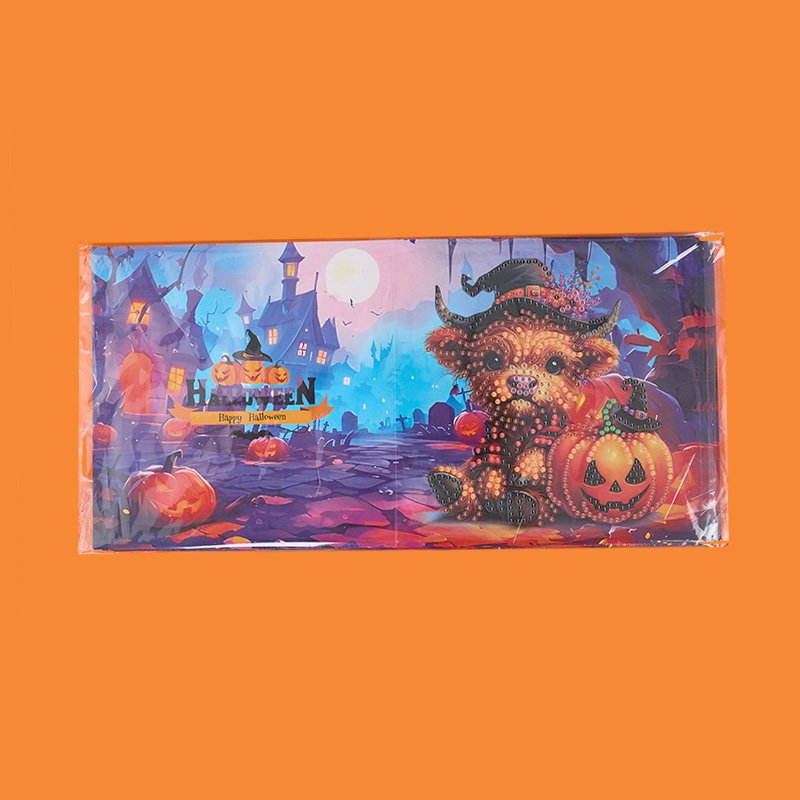 6 Pieces Set 5d Christmas Diamond Paintings Greeting Cards Halloween Postcards Festival Embroidery Handmade Making Cards Gift