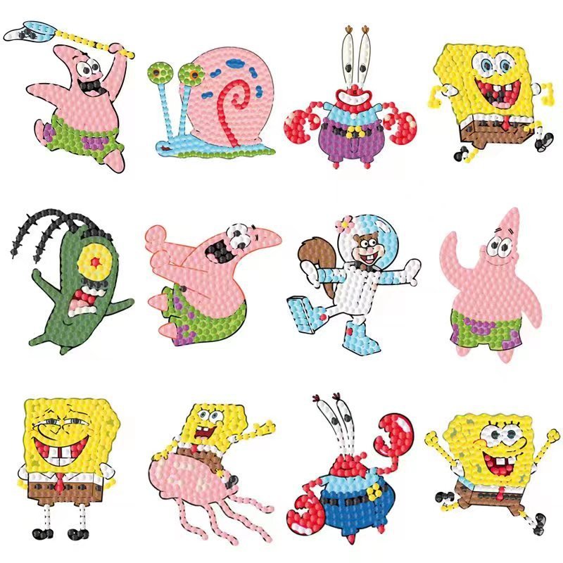 Cartoon stickers DIY 5D diamond painting crystal rhinestone stitch arts 5D dinosaur diamond painting kits stickers kids DIY