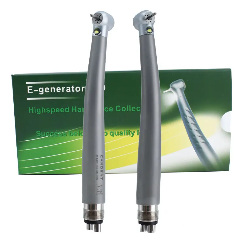 LED 4 Hole 3 Way Water Spray Ceramic Push Button Air Turbine Drills High Speed Dental Handpiece