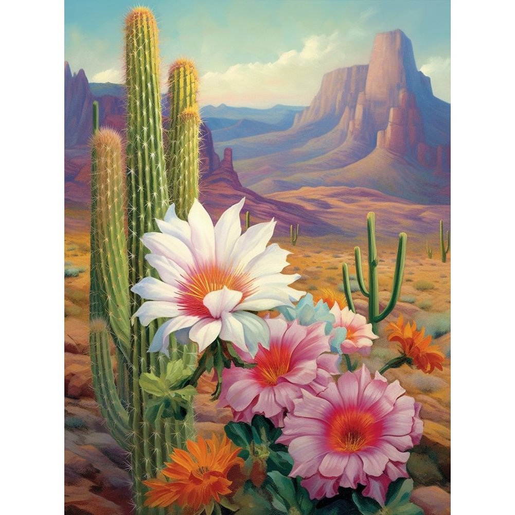 30*40cm 5D Diamond Painting Wholesale Handmade Full Cactus Diamond Decoration Painting Round Diamond Home Decoration