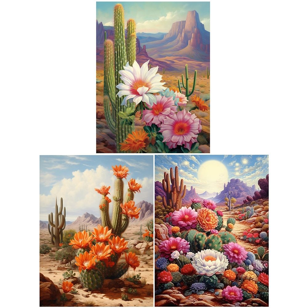 30*40cm 5D Diamond Painting Wholesale Handmade Full Cactus Diamond Decoration Painting Round Diamond Home Decoration