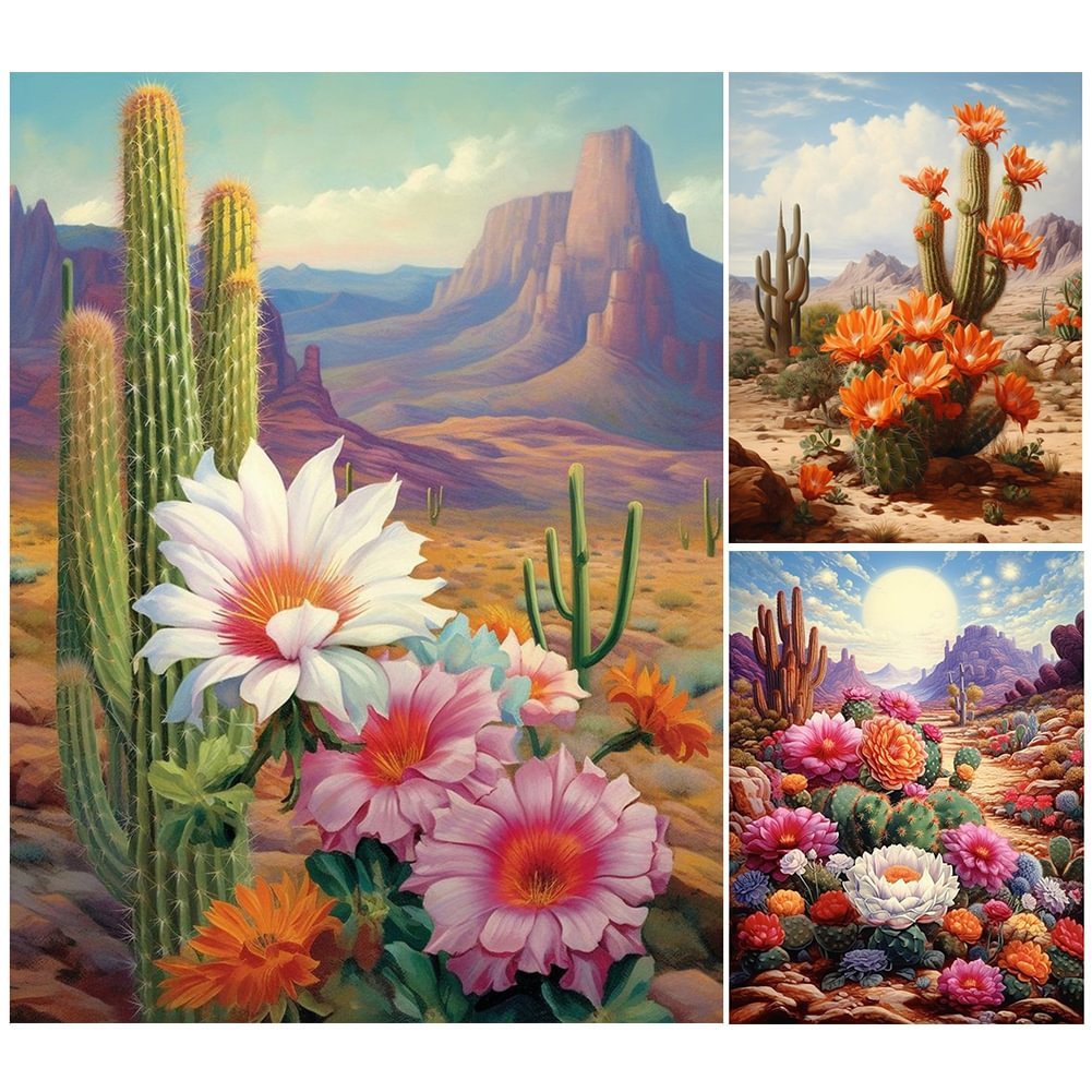 30*40cm 5D Diamond Painting Wholesale Handmade Full Cactus Diamond Decoration Painting Round Diamond Home Decoration