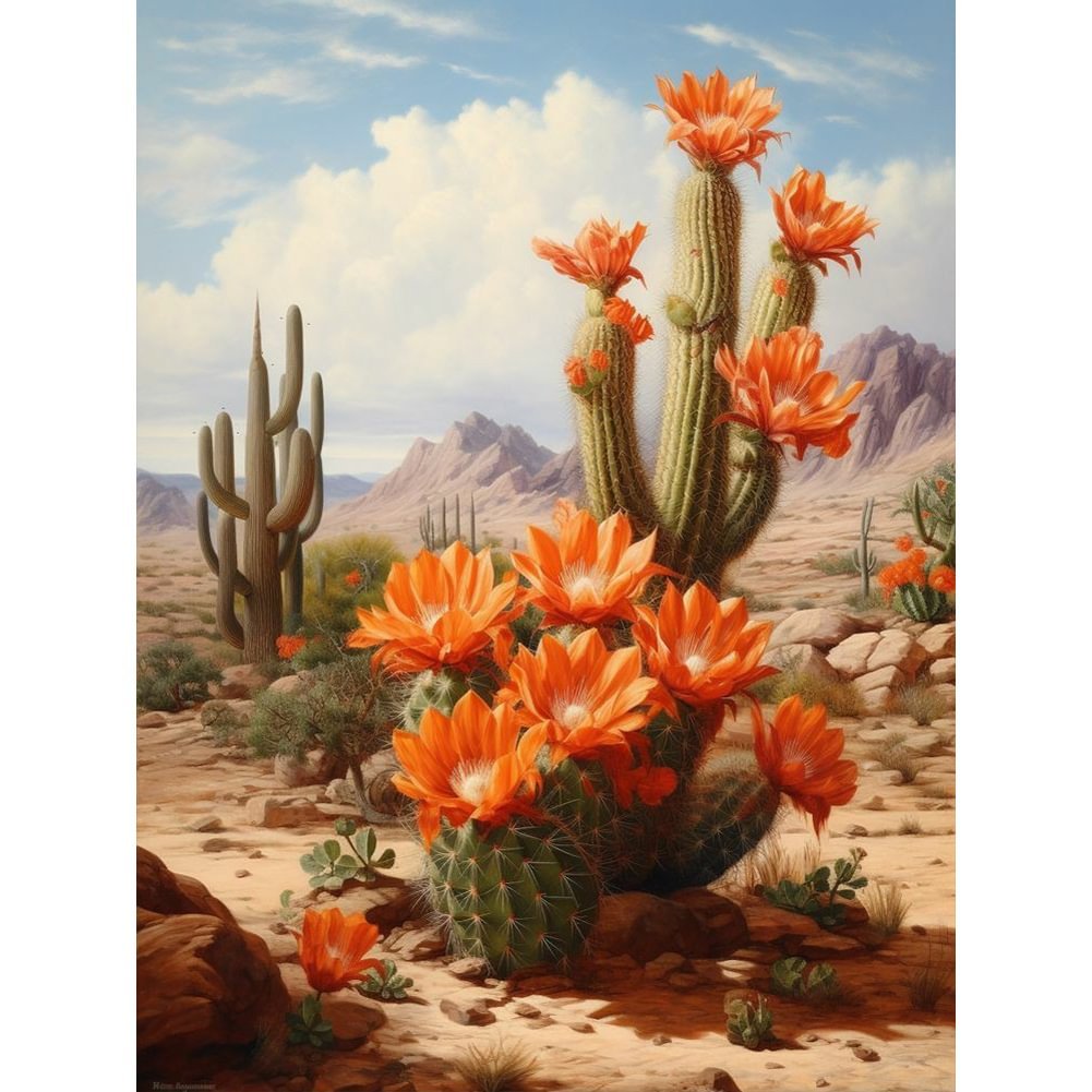 30*40cm 5D Diamond Painting Wholesale Handmade Full Cactus Diamond Decoration Painting Round Diamond Home Decoration