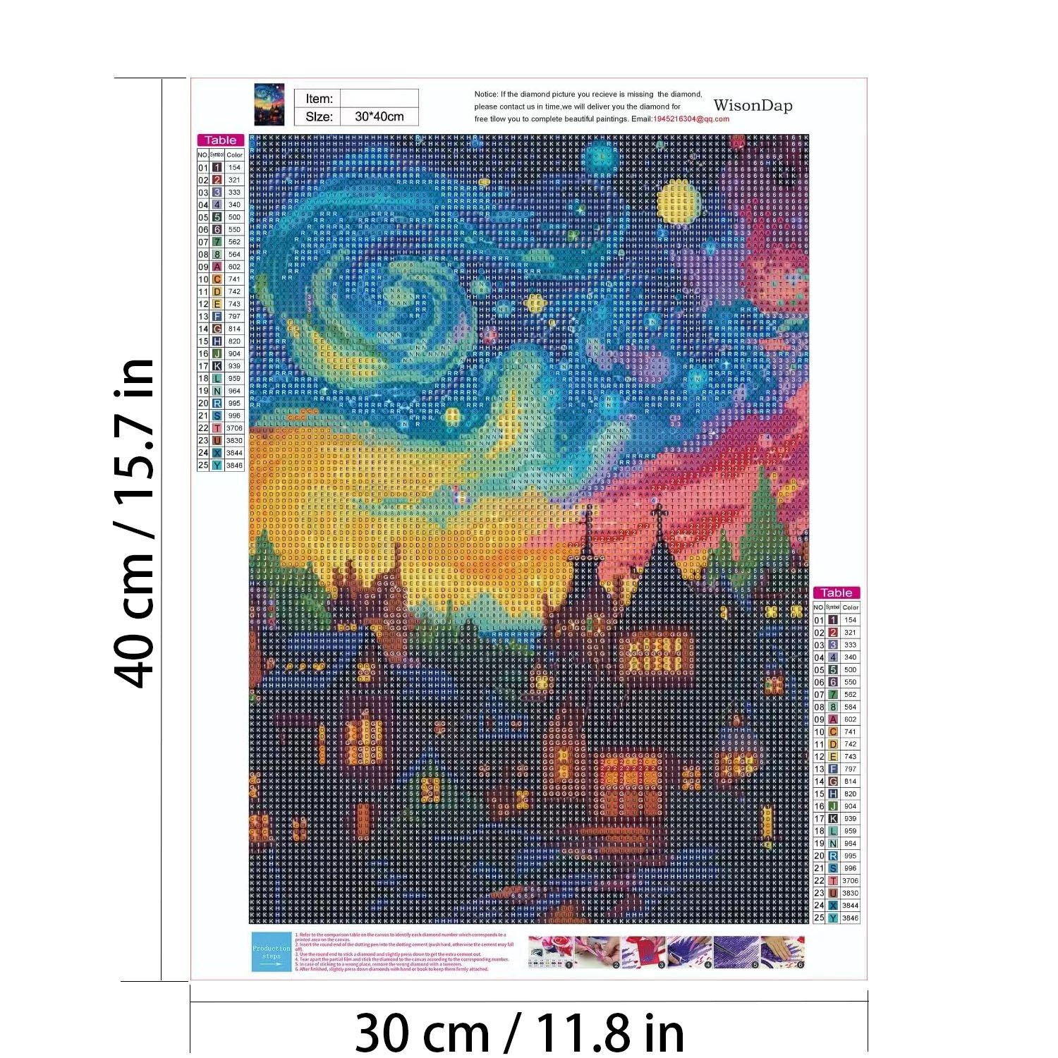 Van Gogh's Town Adult Diamond Painting Set Diamond Art Set Round Diamond Embroidery Craft Set Suitable for Home Wall Decoration