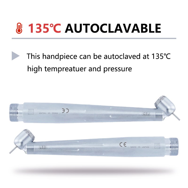 High quality Dental 45 Degree high speed Handpiece LED Rear Exhaust Push Button Dentisty Drills Equipment with 2/4 holes