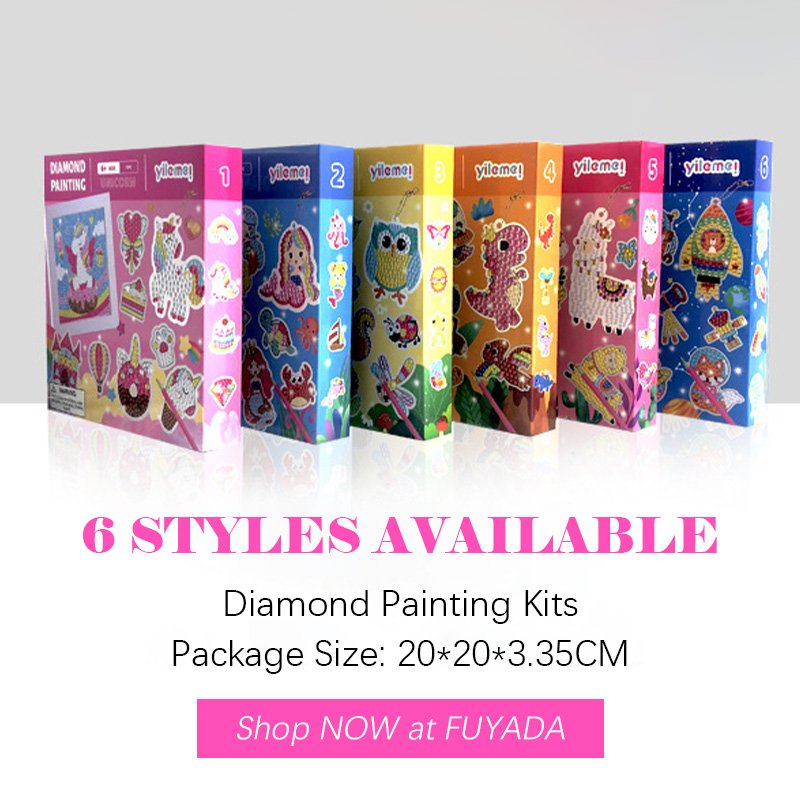 Unicorn Diamond Painting Kits for Kids Full Drill Diamond Painting with Frame DIY Cartoon Stickers Children's Gift