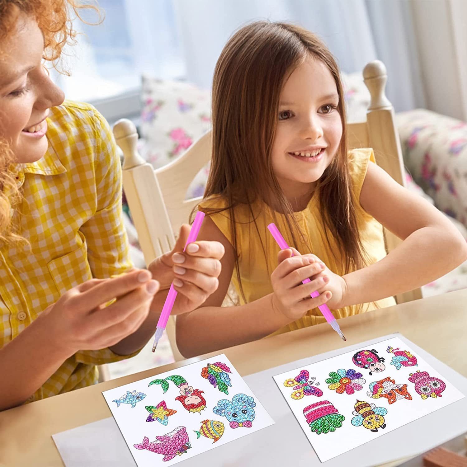 Unicorn Diamond Painting Kits for Kids Full Drill Diamond Painting with Frame DIY Cartoon Stickers Children's Gift